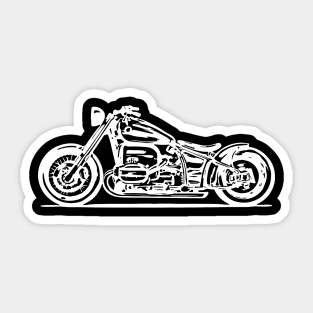 R18 Custome Bike White Sketch Art Sticker